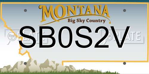 SB0S2V Montana License Plate