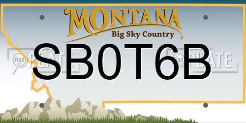 SB0T6B Montana License Plate