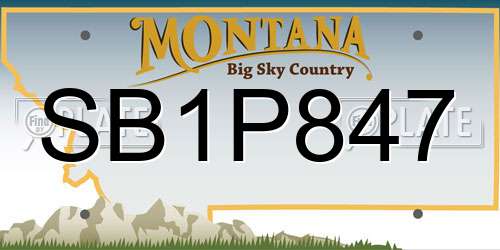 SB1P847 Montana License Plate
