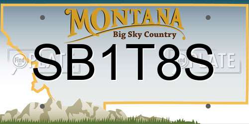 SB1T8S Montana License Plate