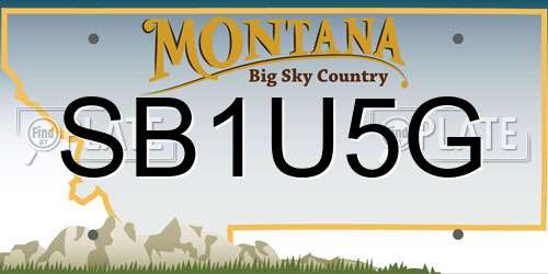 SB1U5G Montana License Plate