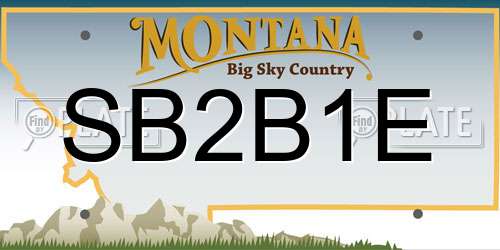 SB2B1E Montana License Plate