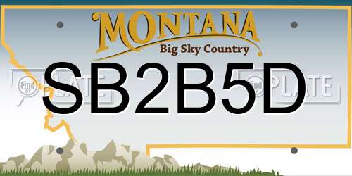 SB2B5D Montana License Plate