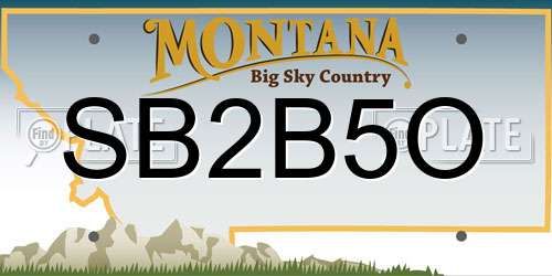 SB2B5O Montana License Plate
