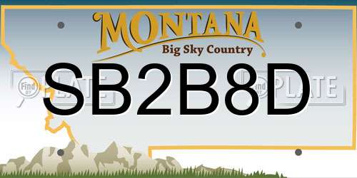SB2B8D Montana License Plate