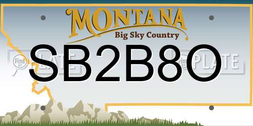 SB2B8O Montana License Plate