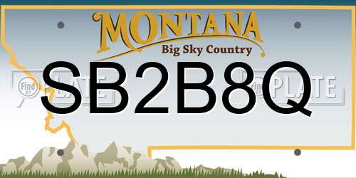 SB2B8Q Montana License Plate