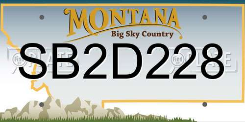 SB2D228 Montana License Plate