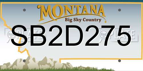 SB2D275 Montana License Plate