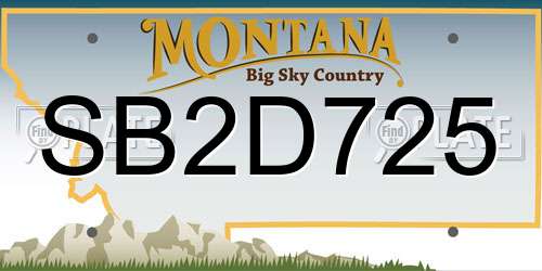 SB2D725 Montana License Plate