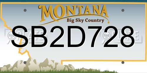 SB2D728 Montana License Plate
