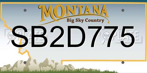 SB2D775 Montana License Plate