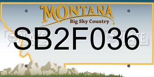 SB2F036 Montana License Plate