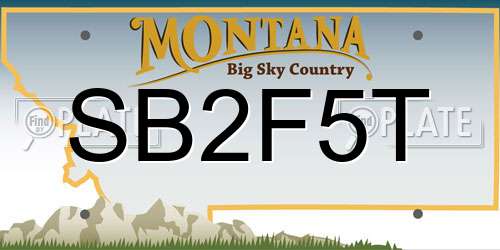 SB2F5T Montana License Plate