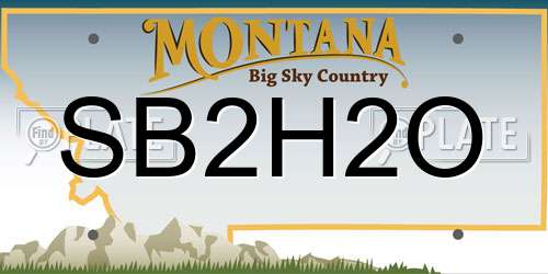 SB2H2O Montana License Plate