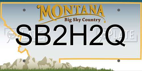 SB2H2Q Montana License Plate