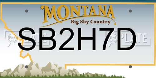 SB2H7D Montana License Plate