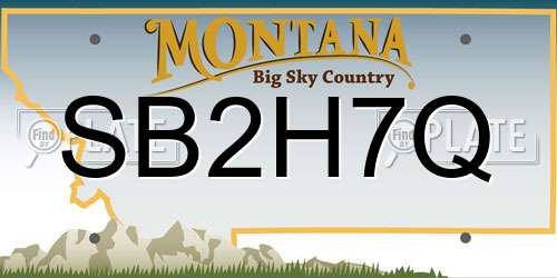 SB2H7Q Montana License Plate