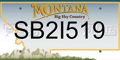 SB2I519 Montana License Plate