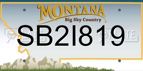 SB2I819 Montana License Plate