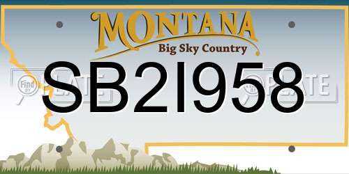 SB2I958 Montana License Plate