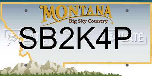 SB2K4P Montana License Plate