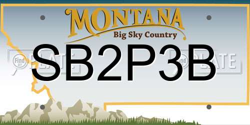 SB2P3B Montana License Plate