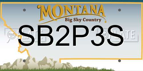 SB2P3S Montana License Plate
