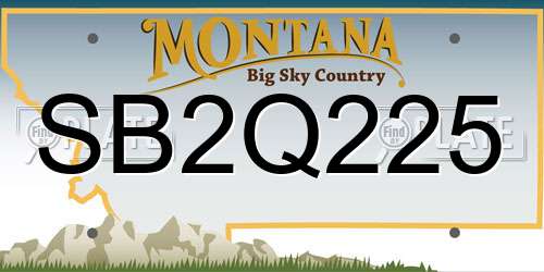 SB2Q225 Montana License Plate