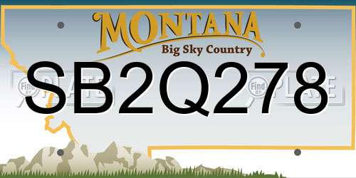 SB2Q278 Montana License Plate