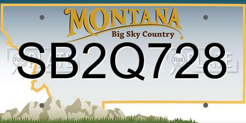 SB2Q728 Montana License Plate