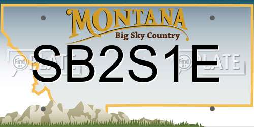 SB2S1E Montana License Plate