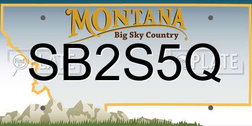 SB2S5Q Montana License Plate