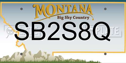 SB2S8Q Montana License Plate