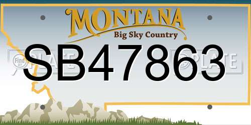 SB47863 Montana License Plate