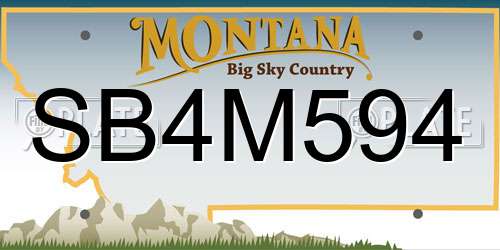 SB4M594 Montana License Plate