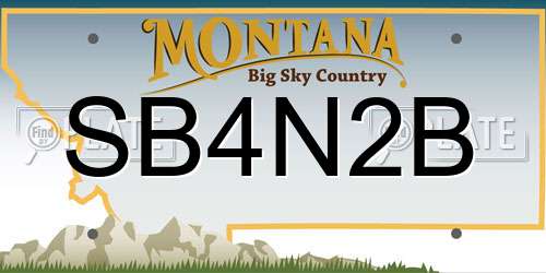 SB4N2B Montana License Plate