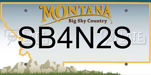 SB4N2S Montana License Plate