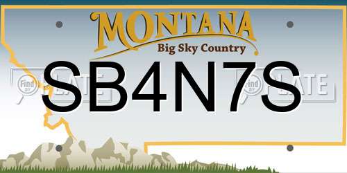 SB4N7S Montana License Plate
