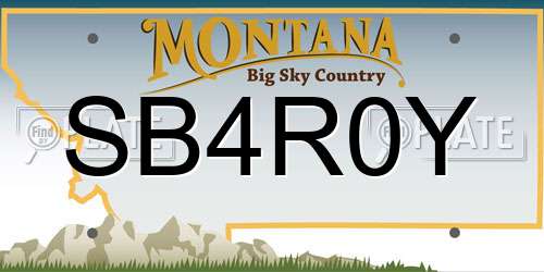 SB4R0Y Montana License Plate