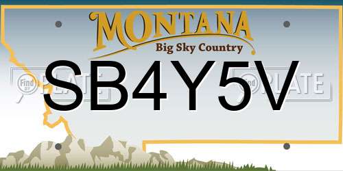 SB4Y5V Montana License Plate