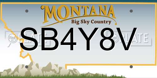 SB4Y8V Montana License Plate