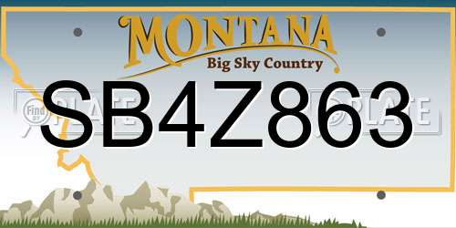 SB4Z863 Montana License Plate