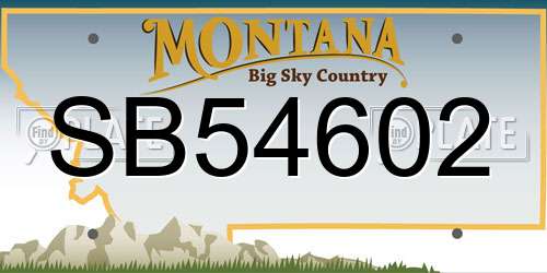 SB54602 Montana License Plate
