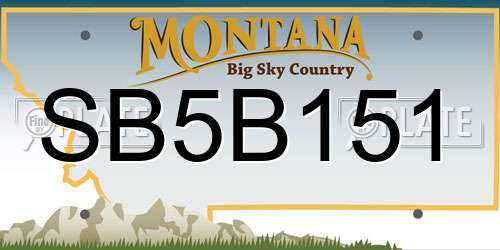 SB5B151 Montana License Plate