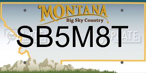 SB5M8T Montana License Plate