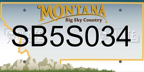SB5S034 Montana License Plate
