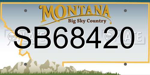 SB68420 Montana License Plate
