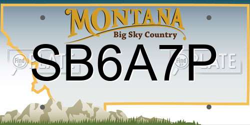 SB6A7P Montana License Plate