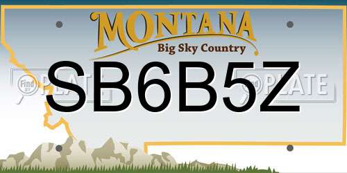 SB6B5Z Montana License Plate
